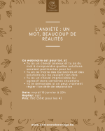 Webinaire : L'anxiété : un mot, beaucoup de réalité